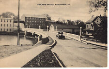 Vintage Postcard VT Vergennes New Bridge Old Car Street View 489 picture