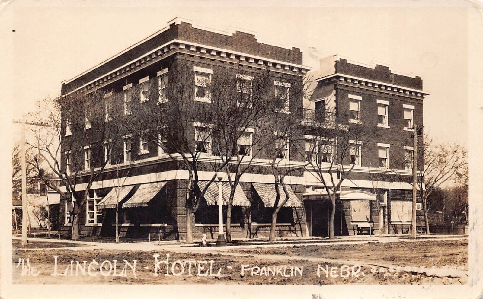Franklin Nebraska RPPC - Early - Hotel Lincoln - 1924