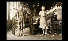 1911 Barefoot Girls Cotton Mill PHOTO Children Child Labor Factory Workers picture