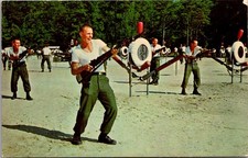 Fort Benning Georgia Basic Trainees Bayonet Training Military Vintage Postcard picture