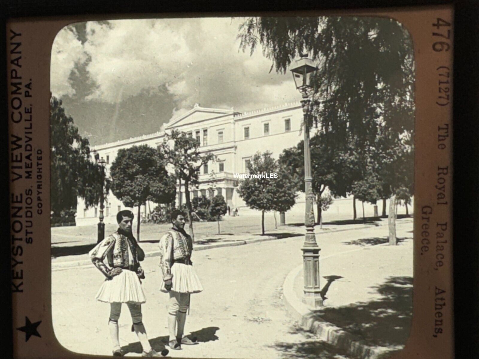 Antique Photo- Royal Palace, Athens Greece / Guardsmen