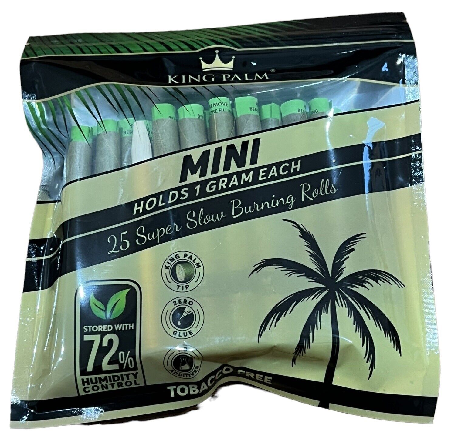 KING PALM ROLLING PAPER CONES PALM LEAF WRAPS 25X MINI SIZE 1 PACK