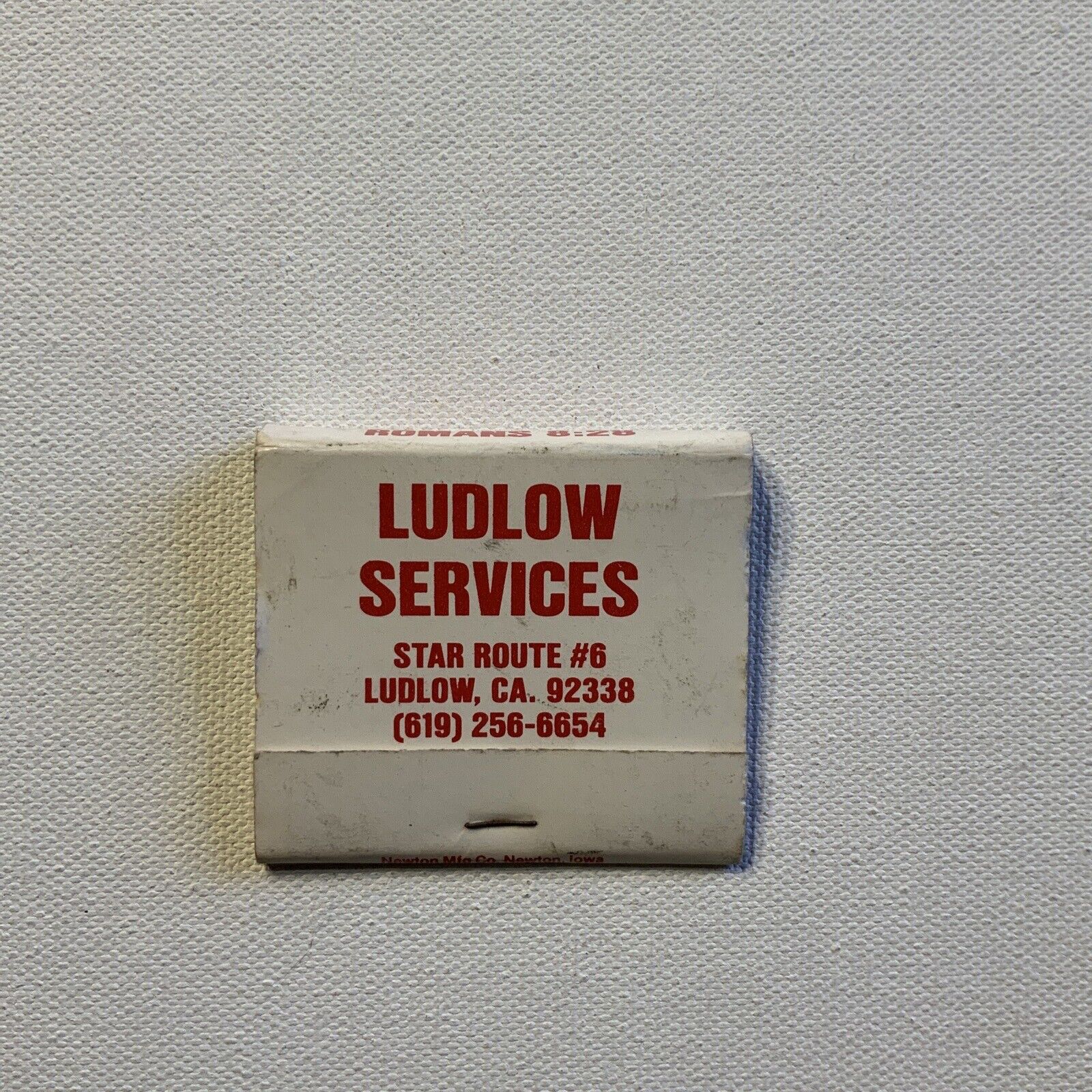 Ludlow Services In Ludlow, CA… Vintage Unstruck Matches