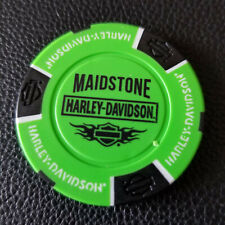 MAIDSTONE HD ~KENT, ENGLAND (Neon Green/Black) International Harley Poker Chip   picture