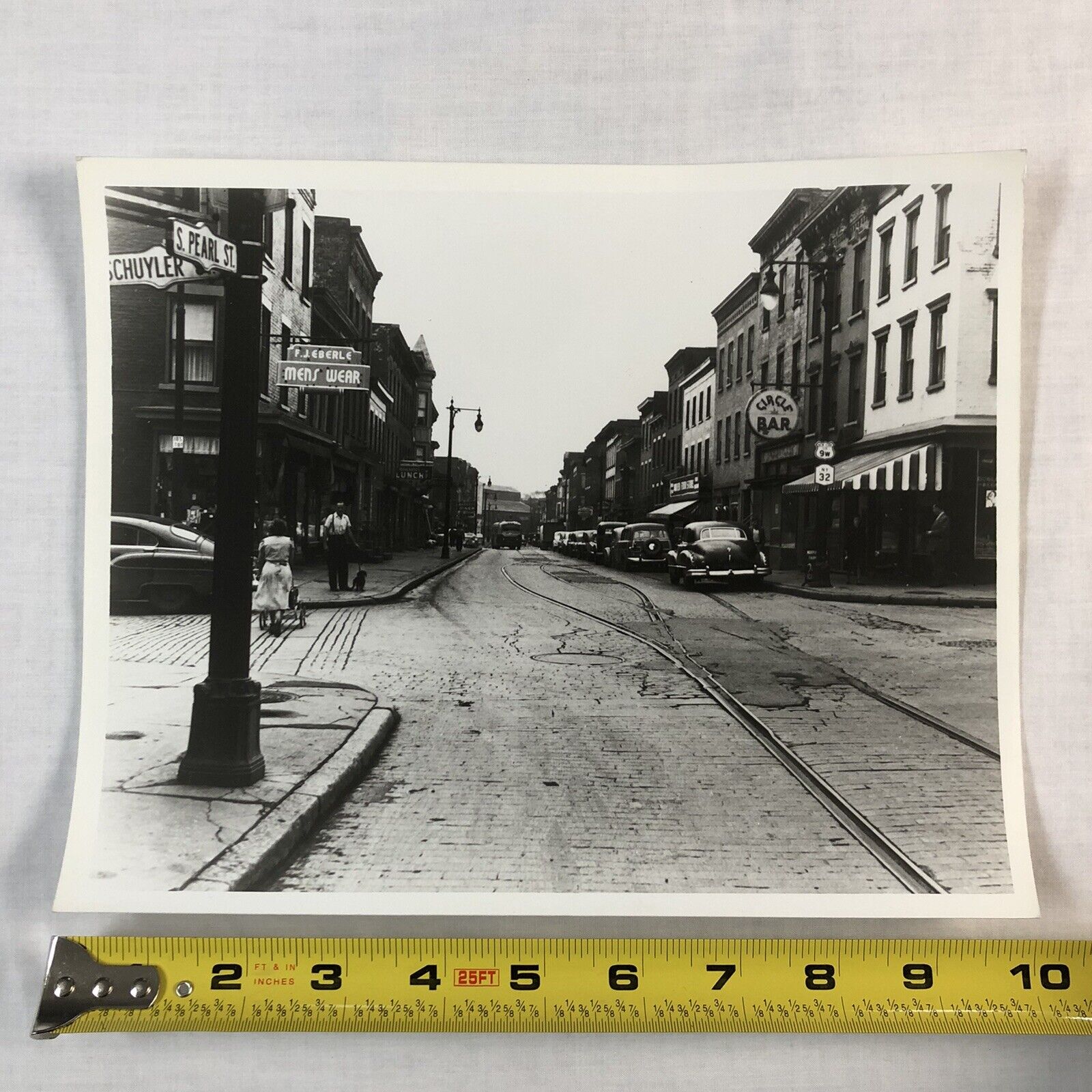 Albany NY Vintage Photograph South Pearl Street Circle Bar F.J. Eberle Men’s