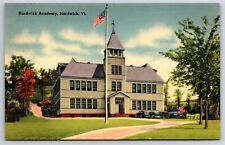 Hardwick Academy Vermont VT Vintage TICHNOR Linen Postcard picture