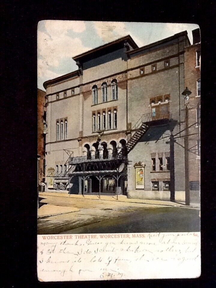 c1908 Worcester Theater, Worcester, Mass. Vintage UDB Postcard