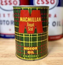 Vintage NOS Macmillan Royal Scot Motor Oil Can Quart FULL picture