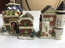 cobblestone corners 2004 WINDHAM HEIGHTS CHRISTMAS  VILLAGE FIRE STAION  picture