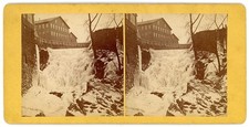 VERMONT STEREOVIEW - Brattleboro - Frozen Waterfall - DA Henry 1870s picture