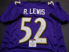 Ray Lewis Baltimore Ravens Autographed Custom Football Jersey GA coa picture