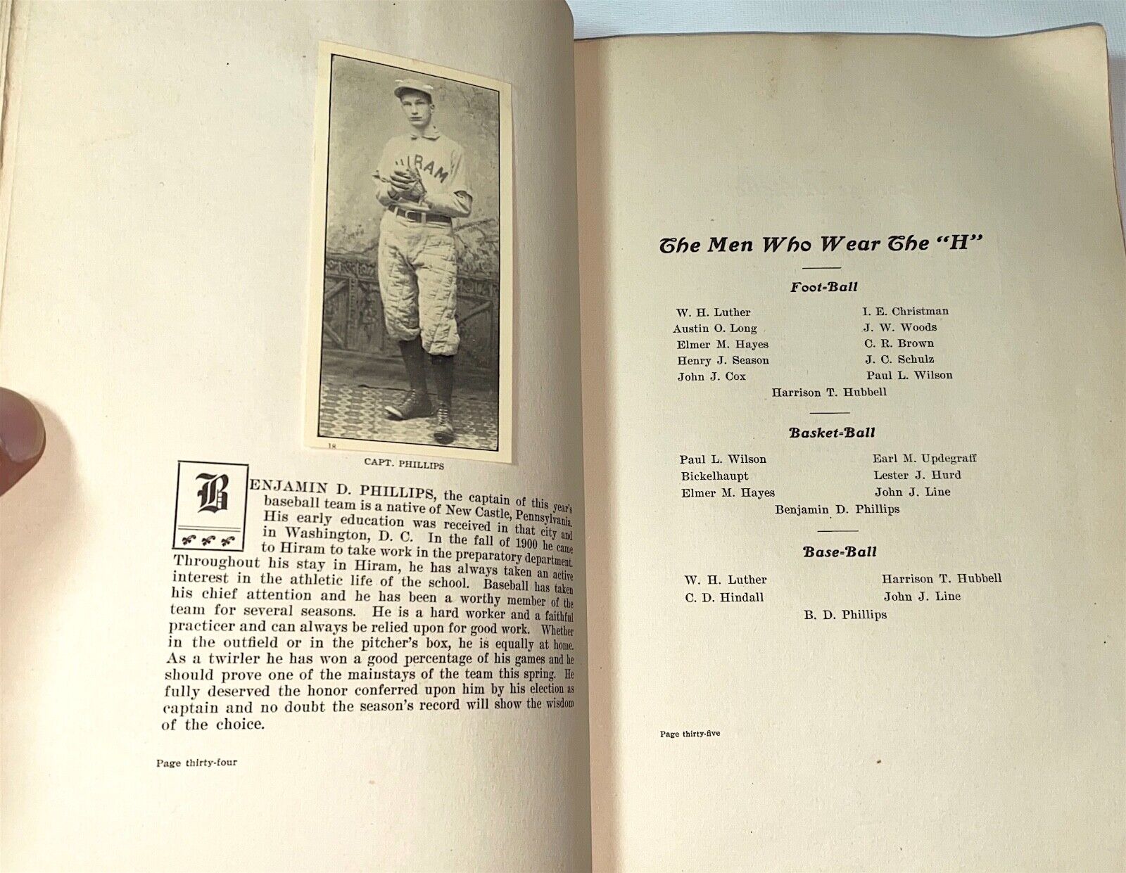 Rare Antique Hiram College Spider Web Yearbook Baseball, Football, Sports Ohio