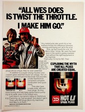 1981 ND Hot U Spark Plugs Ad Wes Cooley Fujio Yoshimura Motorcycle Racing picture