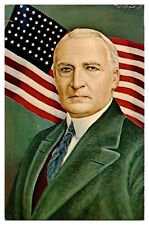 Vintage Postcard Warren Harding 29th US President Morris Katz, Chrome, Divided picture