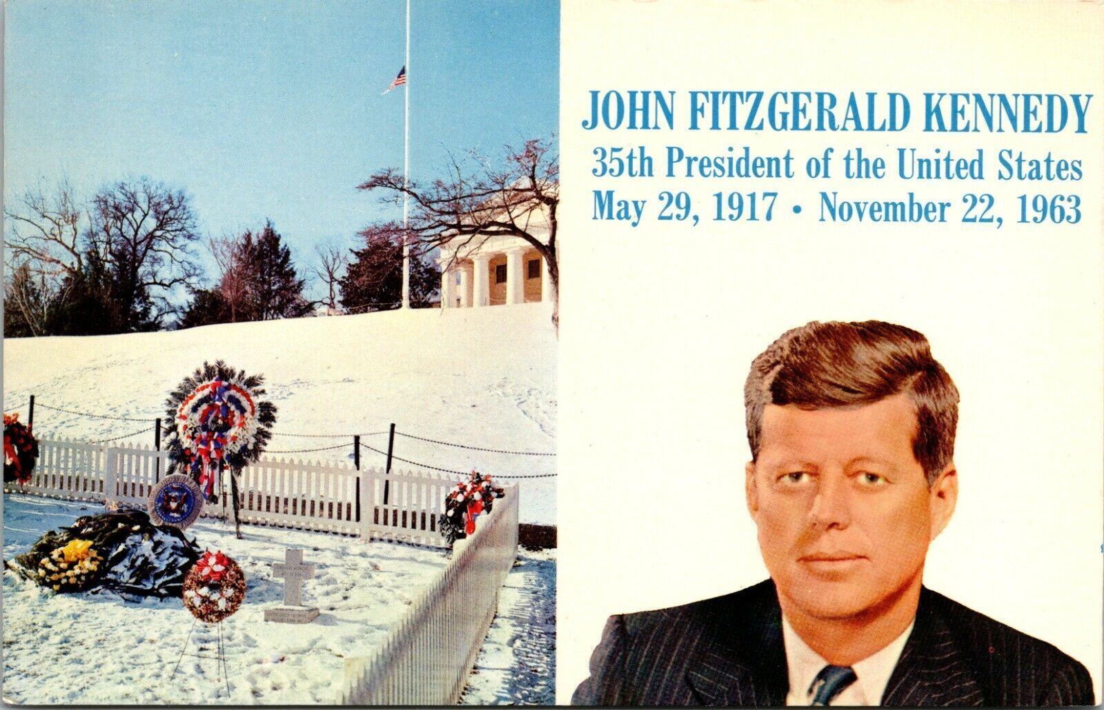 John Fitzgerald Kennedy Grave Arlington National Cemetery Virginia Postcard