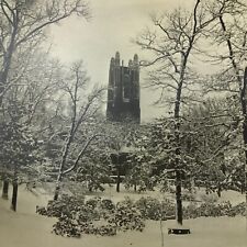 Vintage Black and White Photo Hetty Green Hall Tower Wellesley College Winter picture