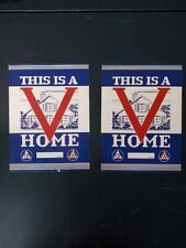 VICTORY HOME 1942 WINDOW PLACARD X 2  ORIGINALS picture