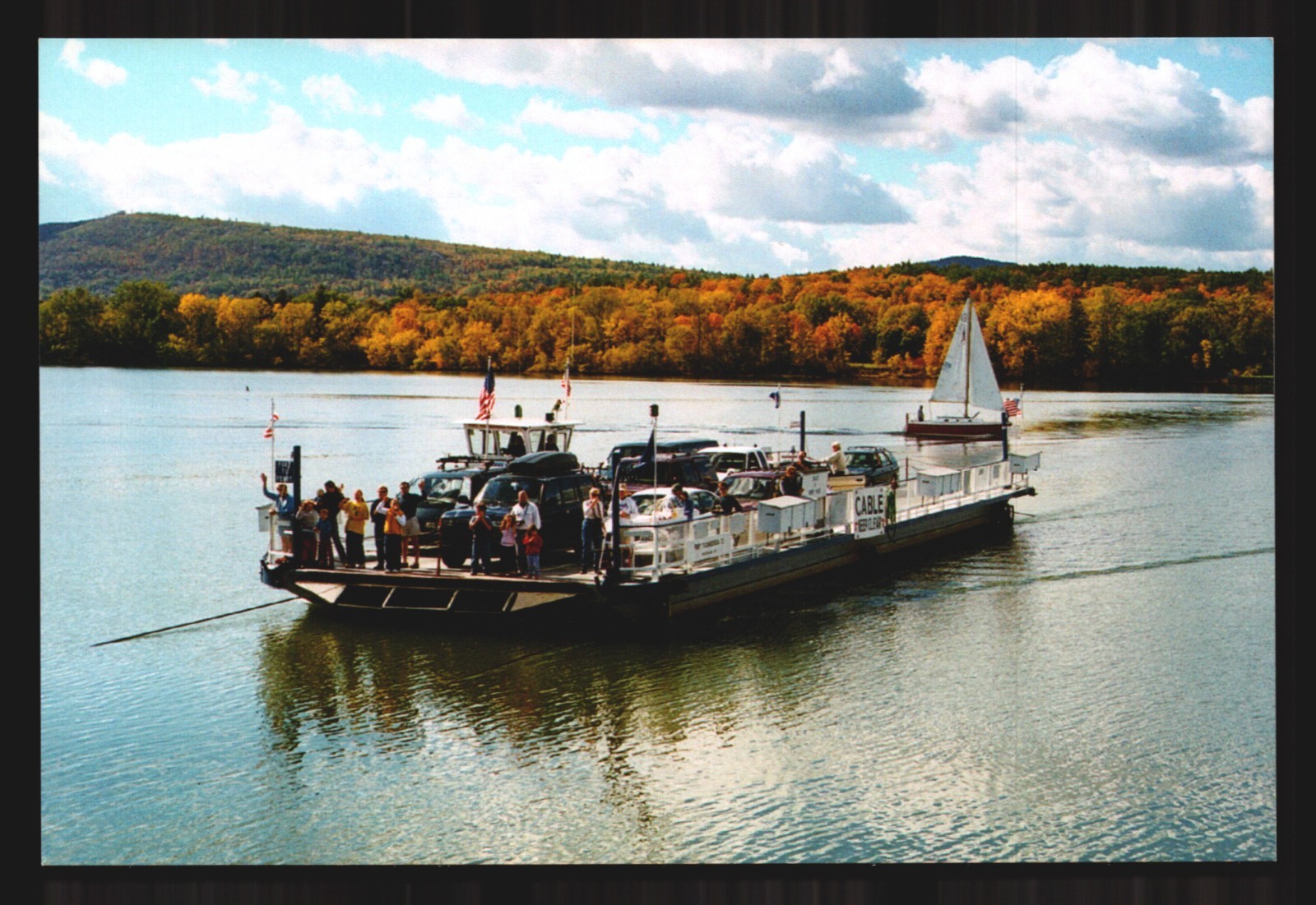 Postcard Fort Ticonderoga Ferry Shoreham Vermont New York cable