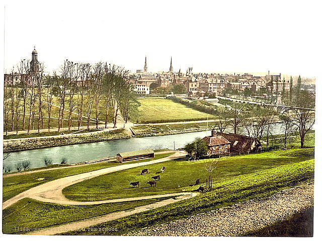 From the school, Shrewsbury, England c1900 OLD PHOTO