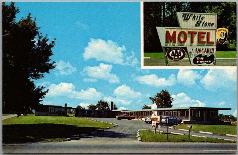 Williamsville, New York Postcard WHITE STONE MOTEL Route 5 Roadside 1950s Unused