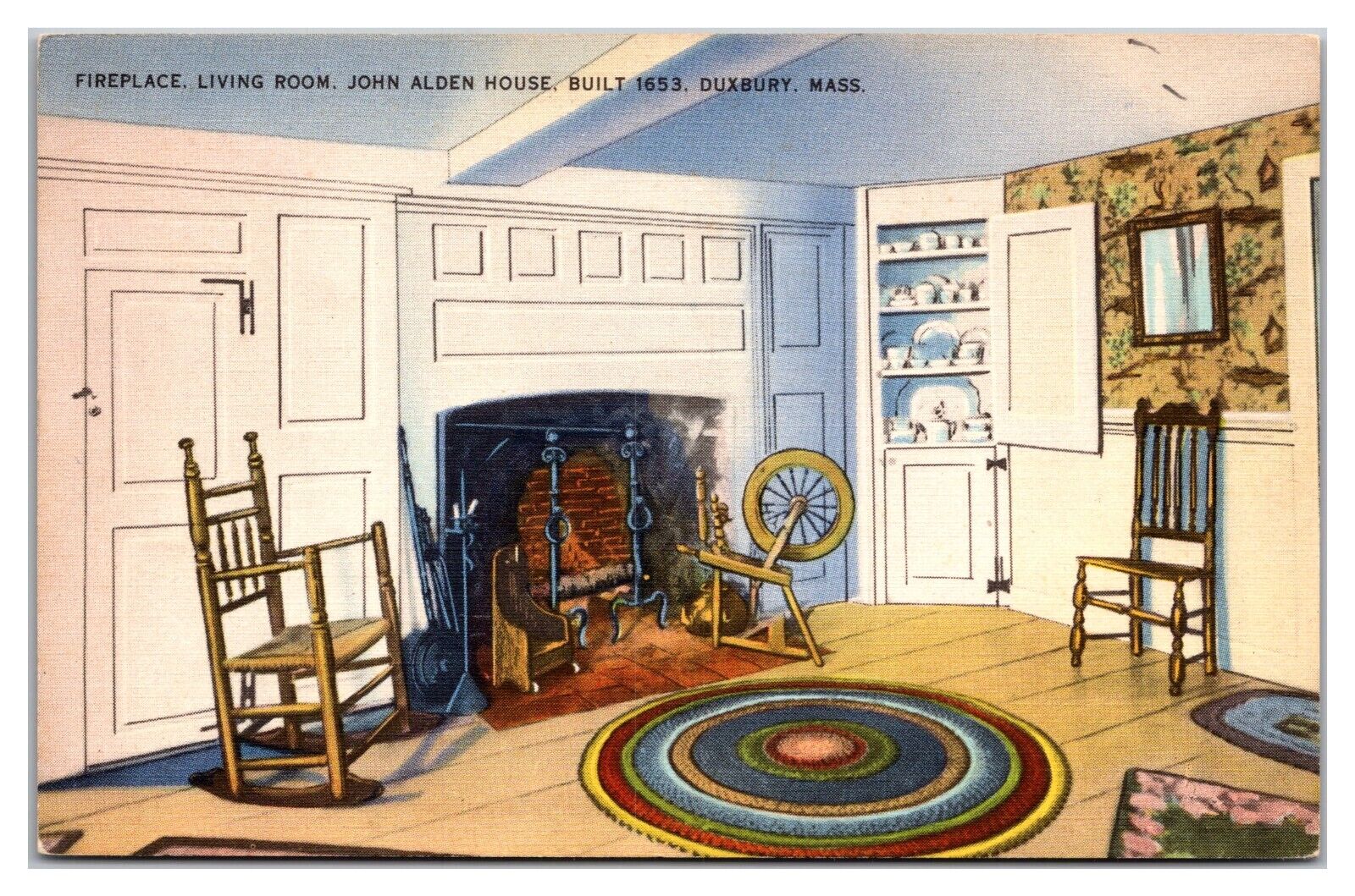 Fireplace, Living Room John Alden House, Built 1653, Duxbury, Massachusetts