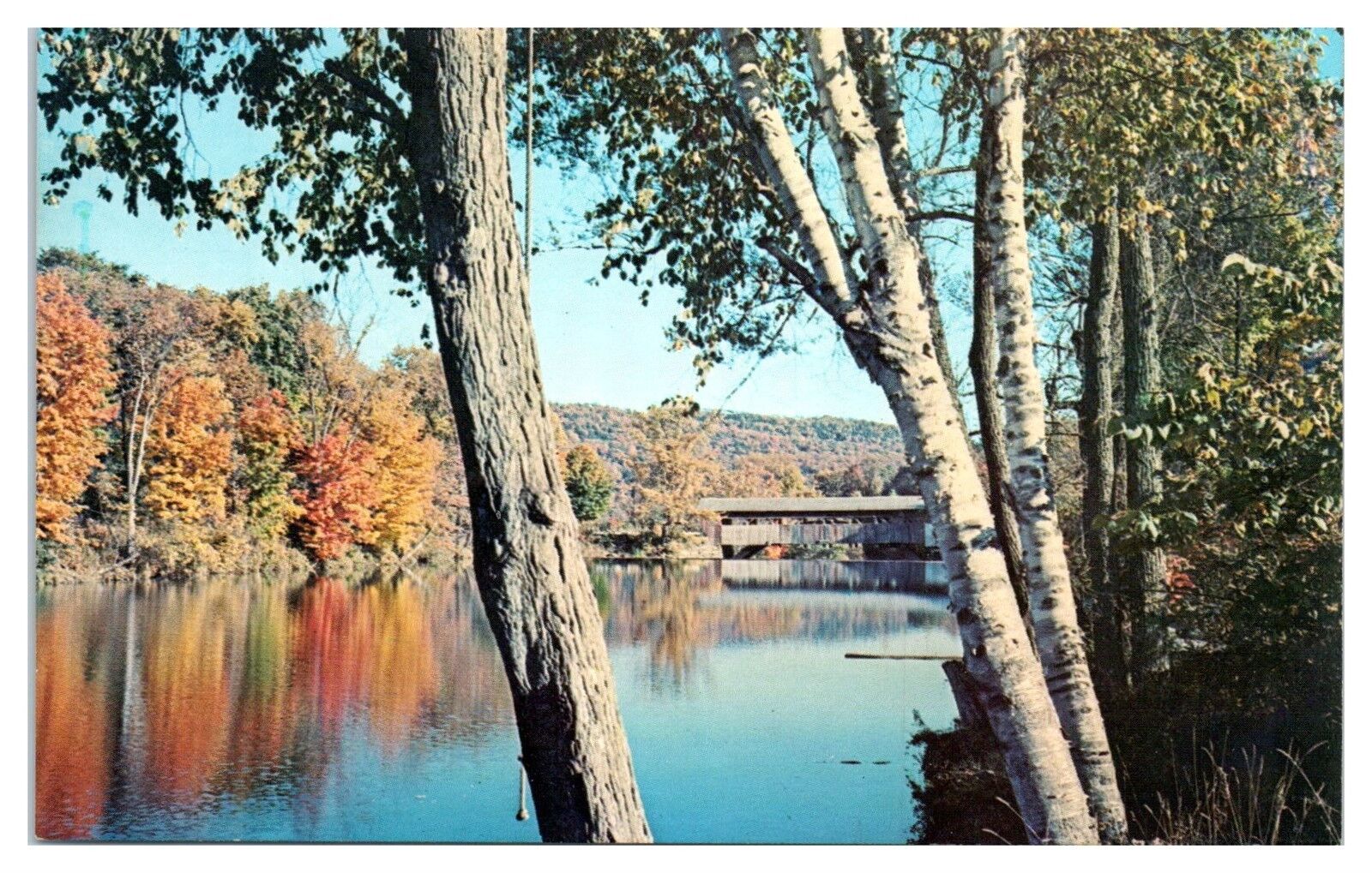 Covered Bridge over the Ottauquechee River, Taftsville, VT Postcard