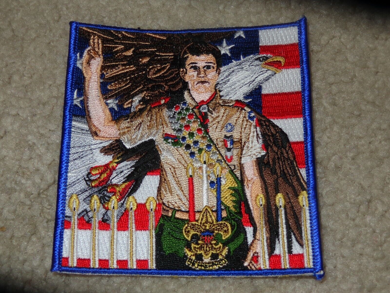 Boy Scout BSA Joseph Csatari Art Eagle Rank Flag Court of Honor Award Gift Patch