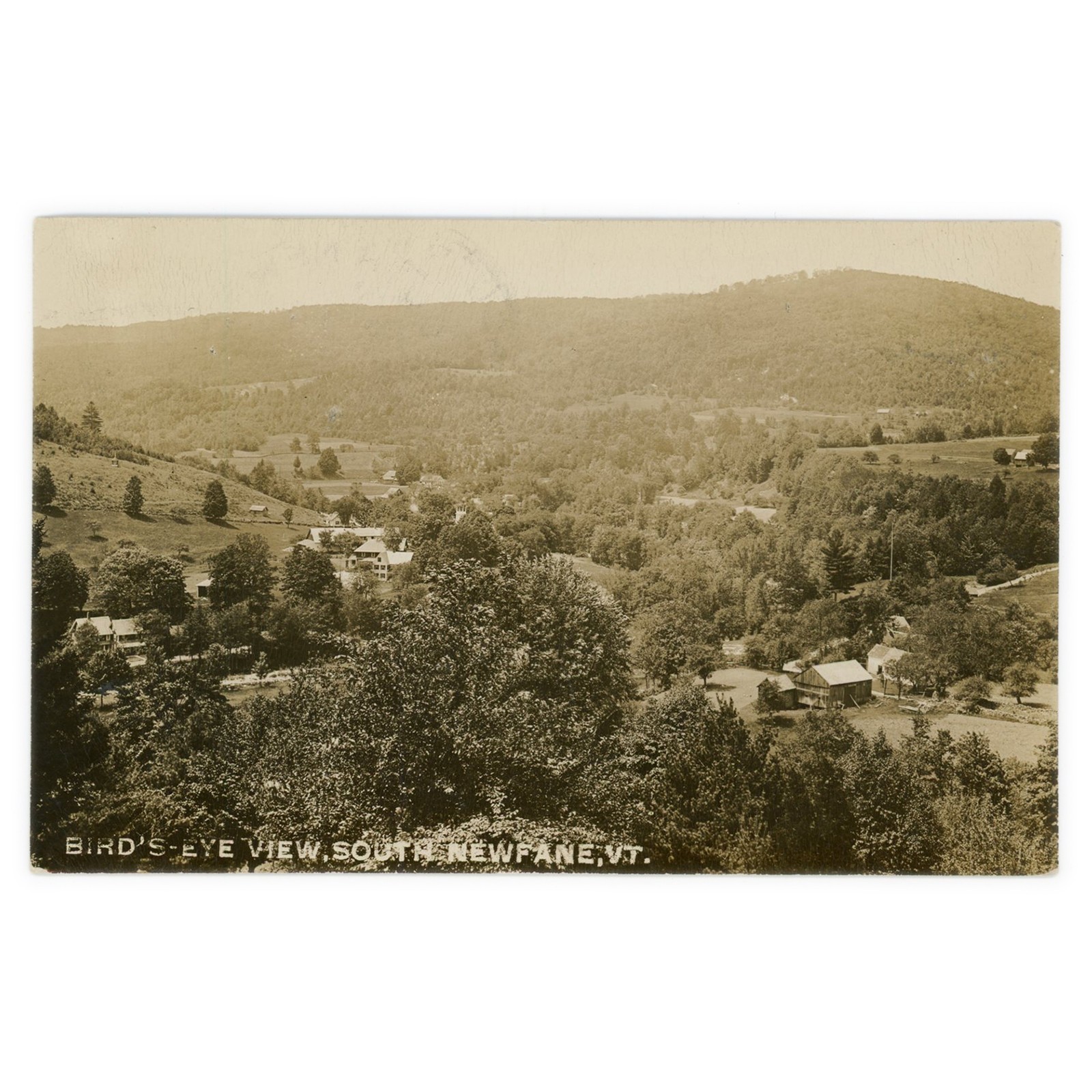 Photo Postcard of South Newfane Vermont c1918 - RPPC Bird's Eye View of Village Photo Postcard of South Newfane Vermont c1918 - RPPC Bird's Eye View of Village