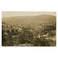 Photo Postcard of South Newfane Vermont c1918 - RPPC Bird's Eye View of Village picture