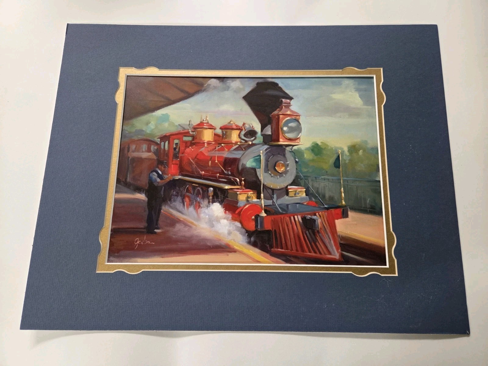 Disney Parks Train Frontierland Approach Print Matted No Frame George Scribner Disney Parks Train Frontierland Approach Print Matted No Frame George Scribner