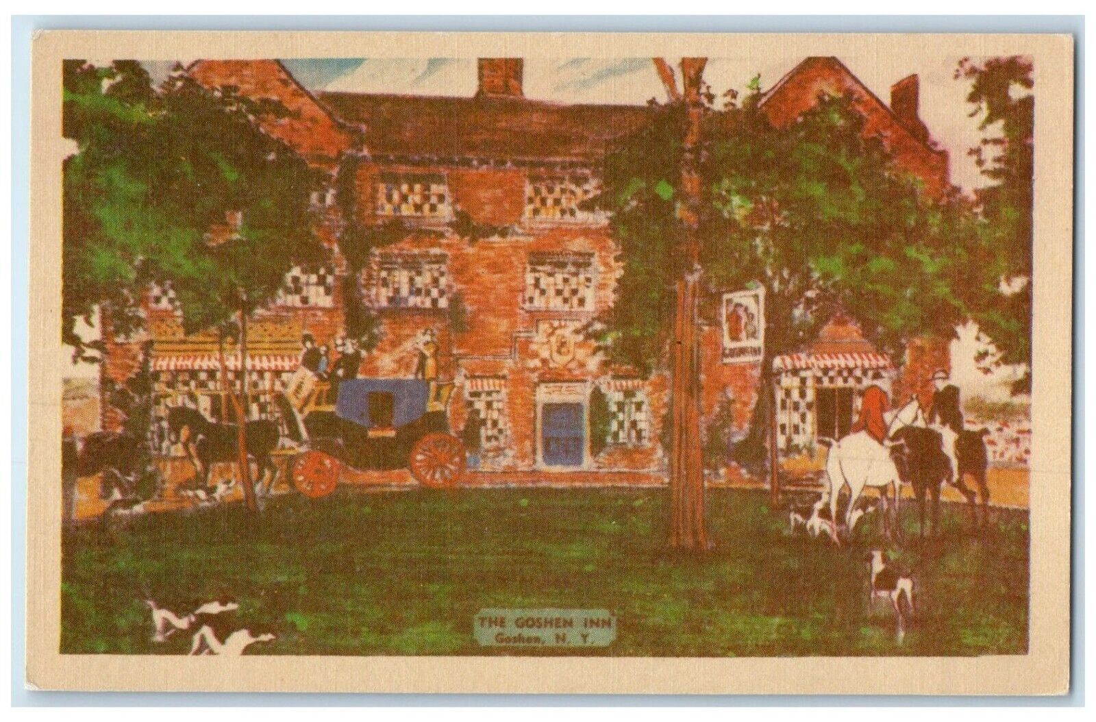 c1940 Goshen Inn Exterior Building Goshen New York NY Vintage Antique Postcard