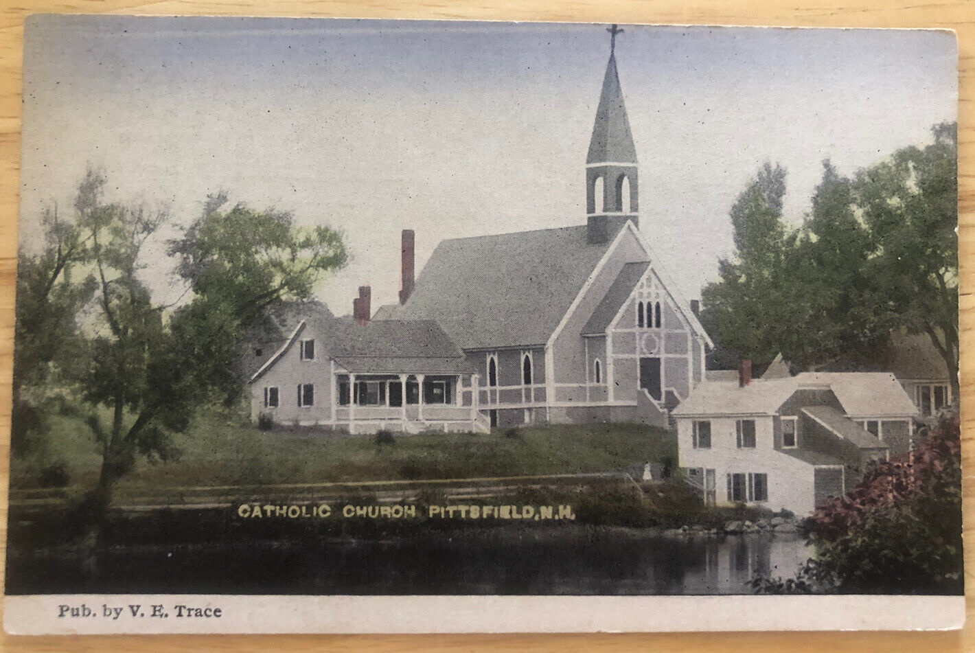 Pittsfield NH Catholic Church New Hampshire Merrimack County Swallow Postcard