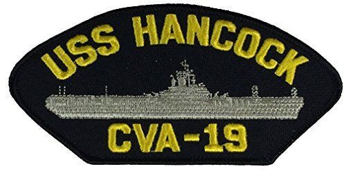 USS HANCOCK CVA-19 PATCH NAVY SHIP ESSEX CLASS AIRCRAFT CARRIER FIGHTING HANNAH