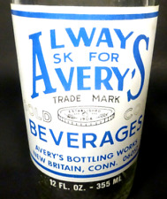 vintage ACL Soda Pop Bottle:  AVERY'S GOLD COIN BEV of NEW BRITAIN, CONN - 12 OZ picture