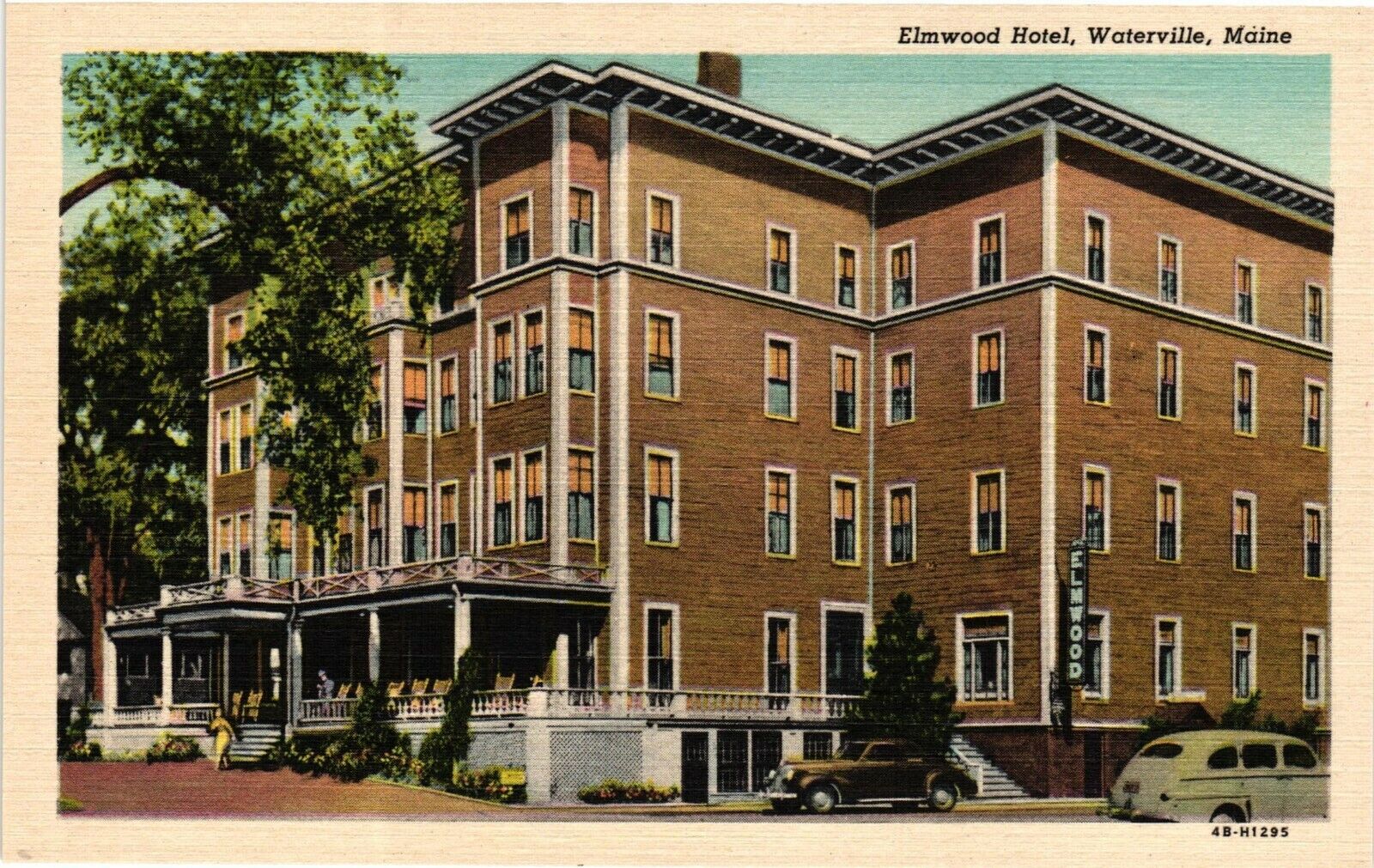 Vintage Postcard - Elmwood Hotel Building Waterville Linen Maine ME #3053