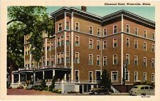 Vintage Postcard - Elmwood Hotel Building Waterville Linen Maine ME #3053 picture