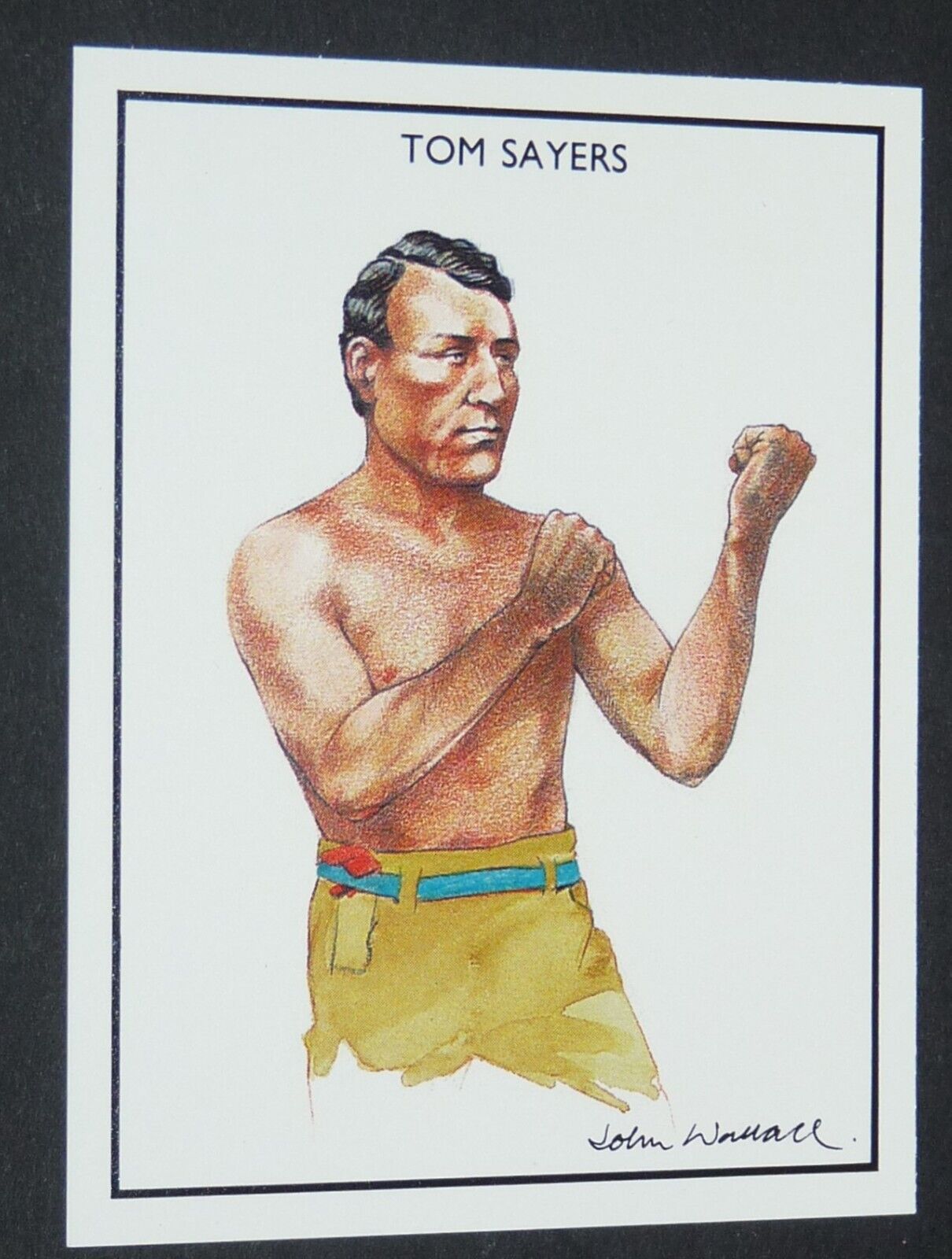 IDEAL ALBUMS CARD 1991 BOXING GREATS ILL. JOHN WALLACE #22 TOM SAYERS BOXING