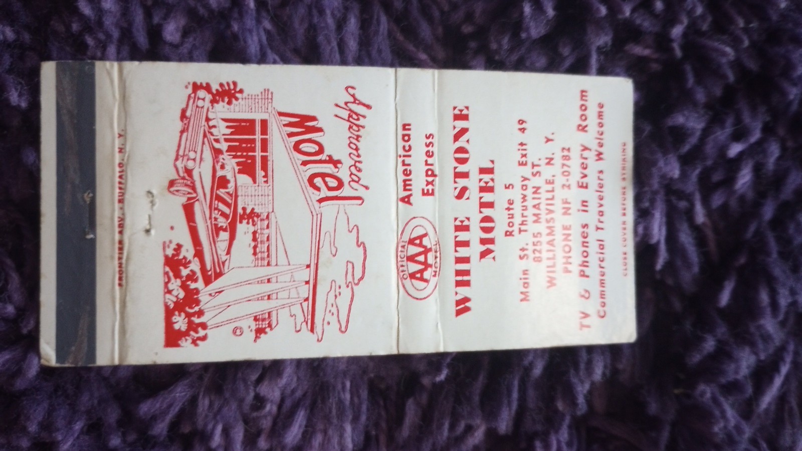 Vintage Matchbook Collectible Ephemera I33 Williamsville New York White Stone