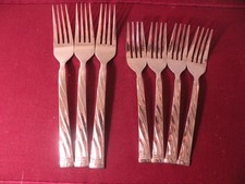 7 Pieces Cambridge CBS145 Stainless Twist Handle 3 Dinner Forks 4 Salad Forks picture