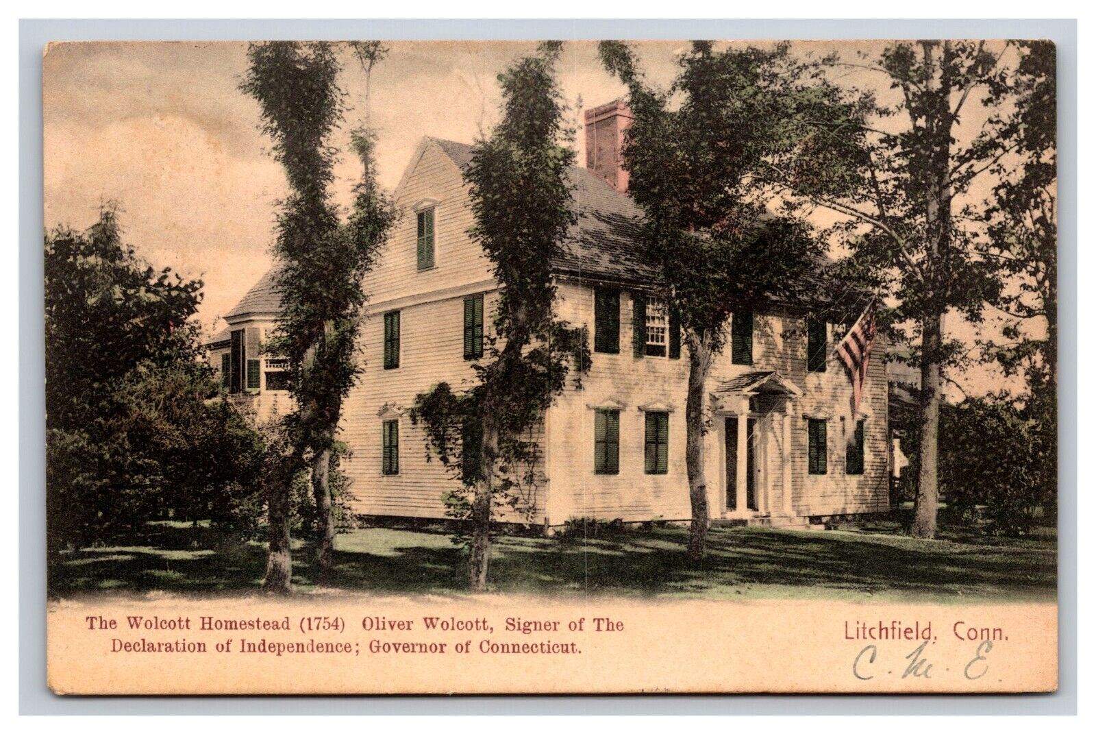 The Oliver Wolcott Homestead, Litchfield Connecticut CT Postcard
