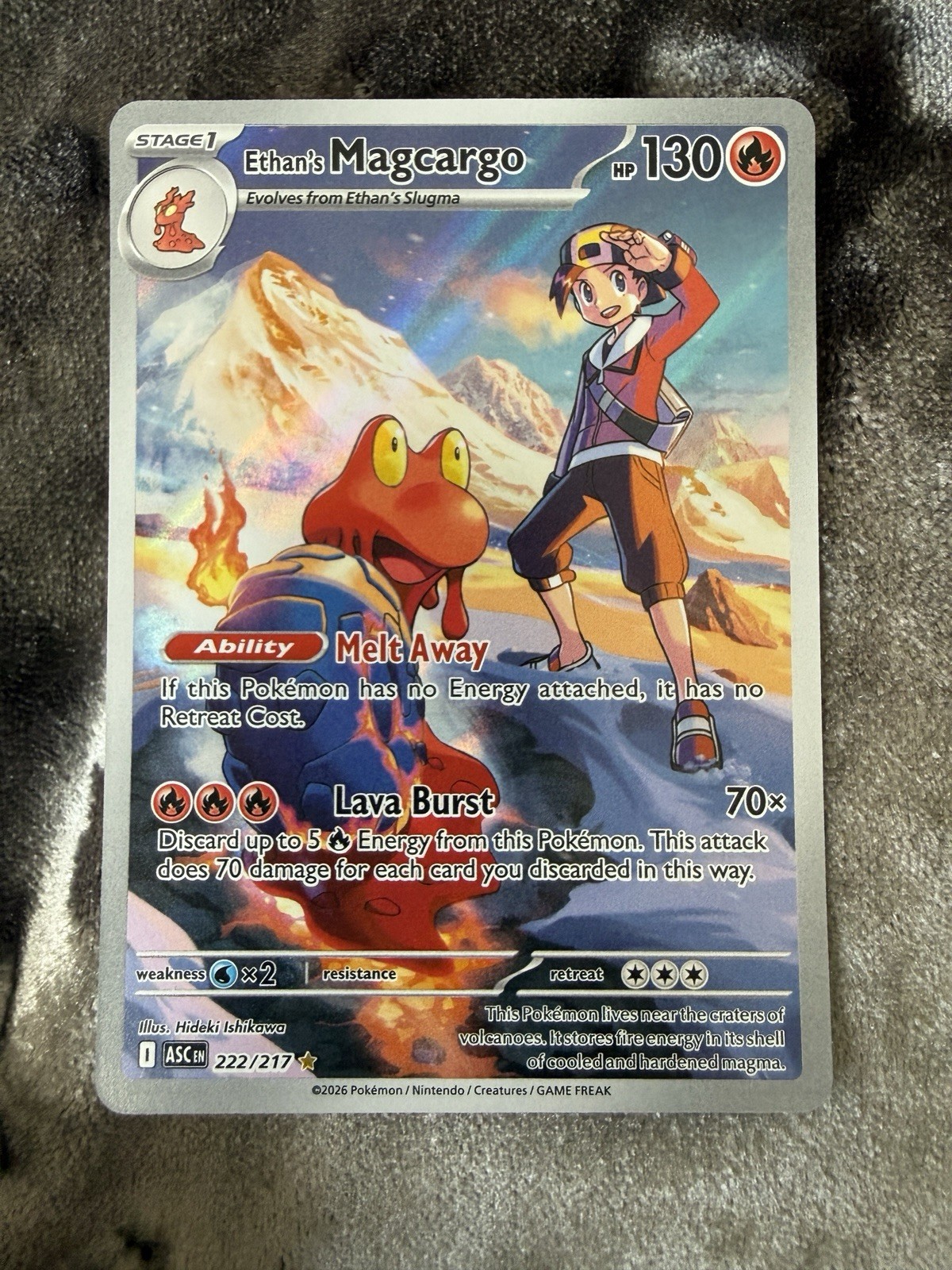 Pokémon TCG Ethan\'s Magcargo 222/217 Illustration Rare Nm/m Pokémon TCG Ethan\'s Magcargo 222/217 Illustration Rare Nm/m