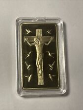 Religious Ten Commandments One Troy Ounce 100mils .999 Fine Gold Clad Bar picture