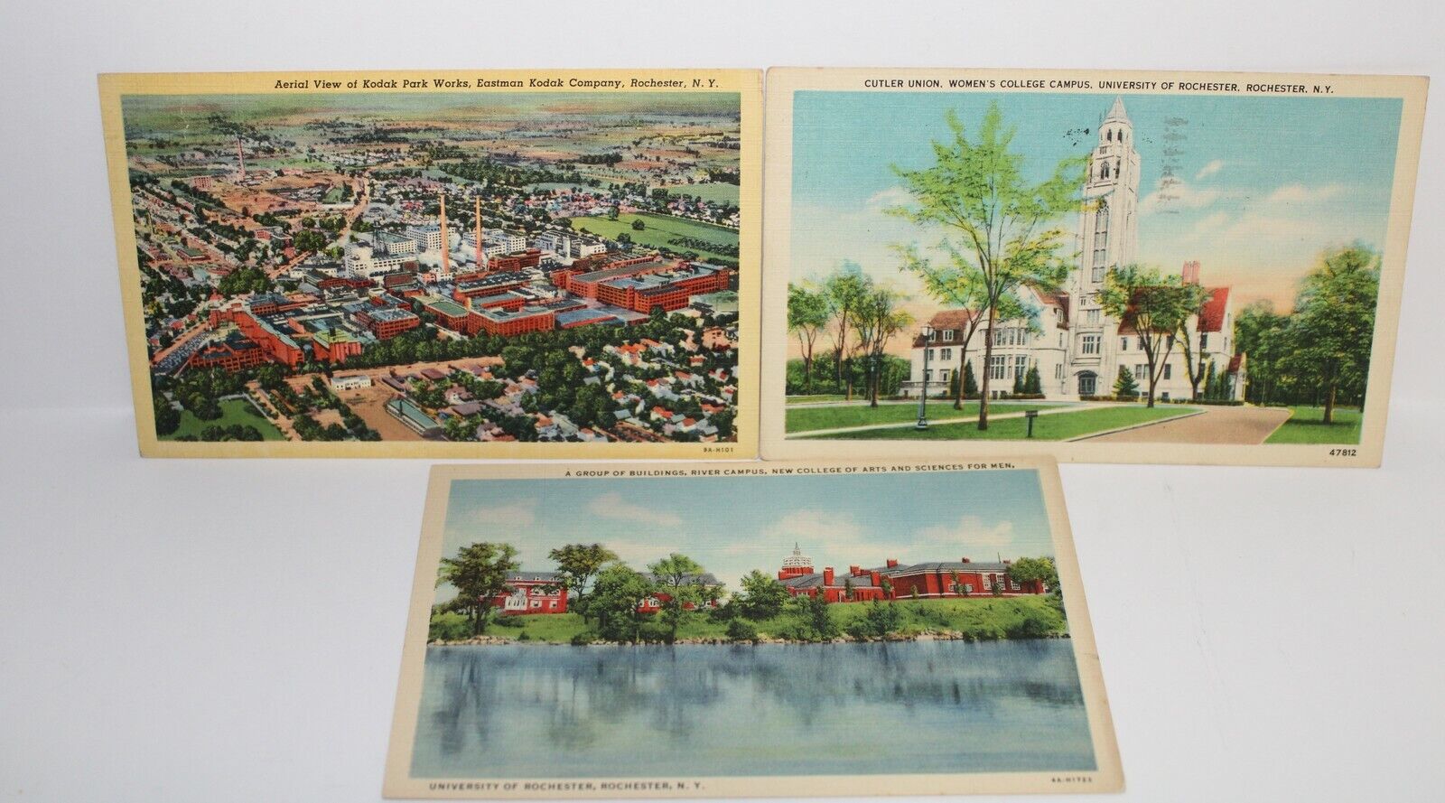 Vintage Postcard - Rochester University & Eastman Kodak New York - Lot of 3