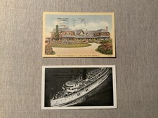 Vintage RI Postcard Lot 1948 SS Chauncey Depew Schedule & Bleak House Newport picture