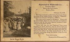 Boston Raymond and Whitcomb Jamaica Cruise Advertising Photo Postcard 1928 picture