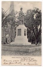 Westfield Massachusetts c1905 Soldiers Monument, statue, church, undivided back picture