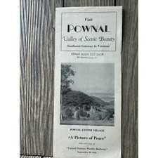 Vintage Visit Pownal Valley Of Scenic Beauty Brochure - 1946 picture