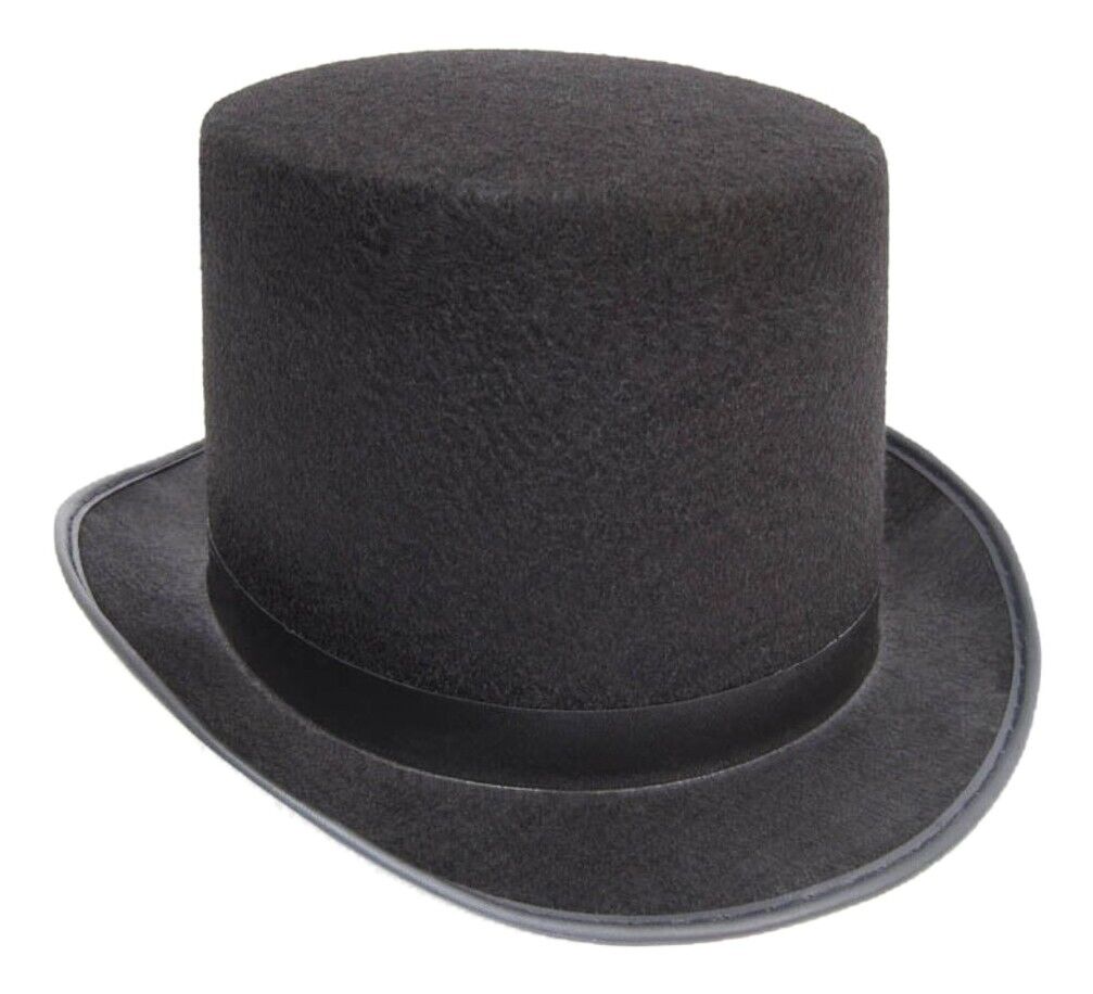 Black Top Hat Felt Topper Slash Steampunk Victorian Charles Dickens