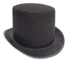 Black Top Hat Felt Topper Slash Steampunk Victorian Charles Dickens picture