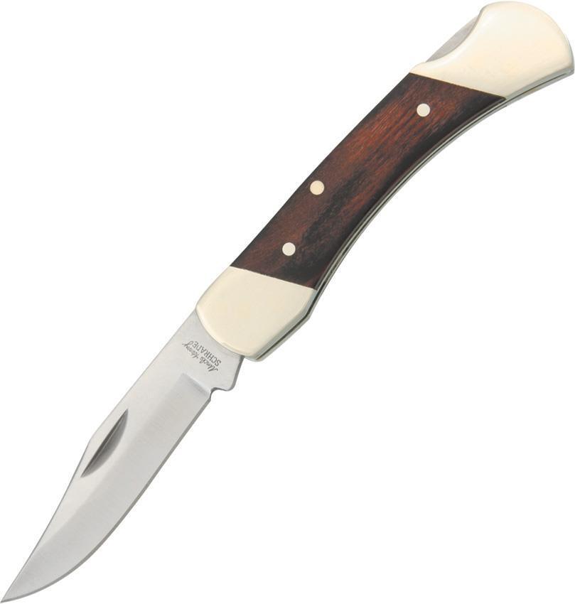 Schrade Uncle Henry Brown Bear Wood Lockback Folding Pocket Knife SS Clip Pt LB3
